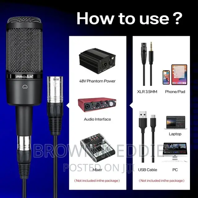 Professional Condenser Microphone XLR Cardioid Studios