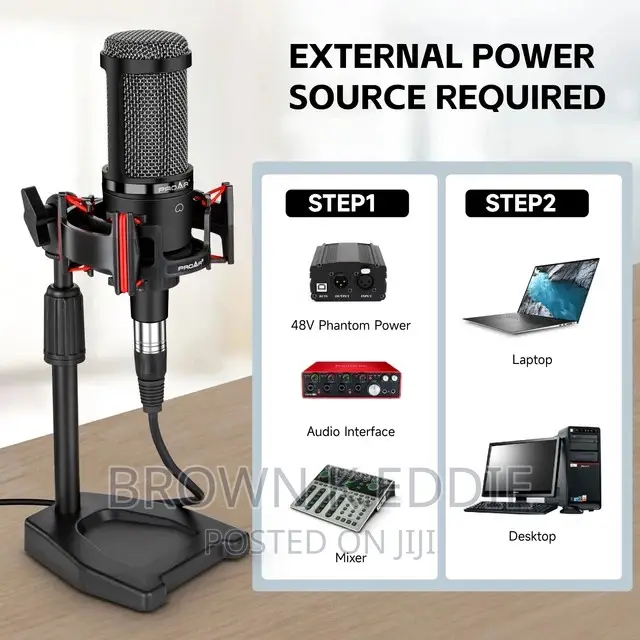 Professional Condenser Microphone XLR Podcast Mic