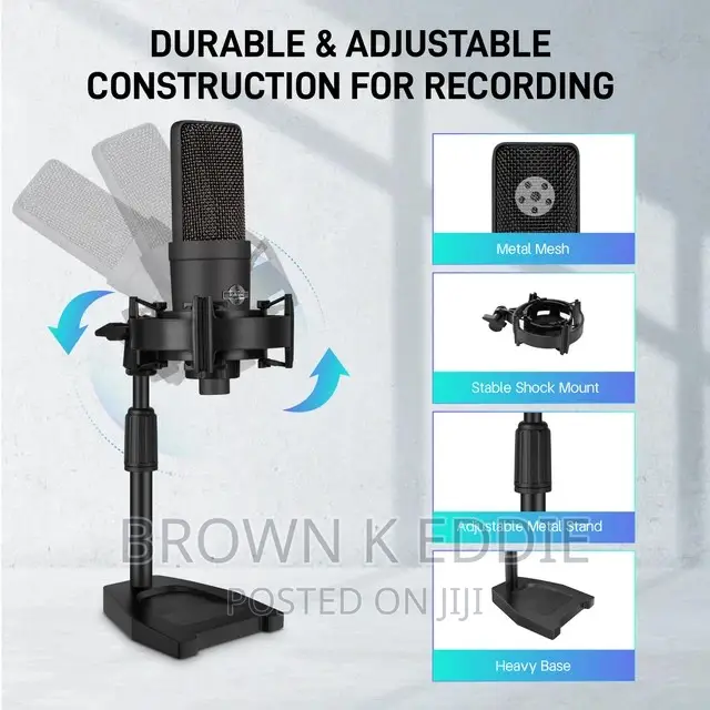 Professional Condenser XLR Microphone Cardioid Podcast Mic