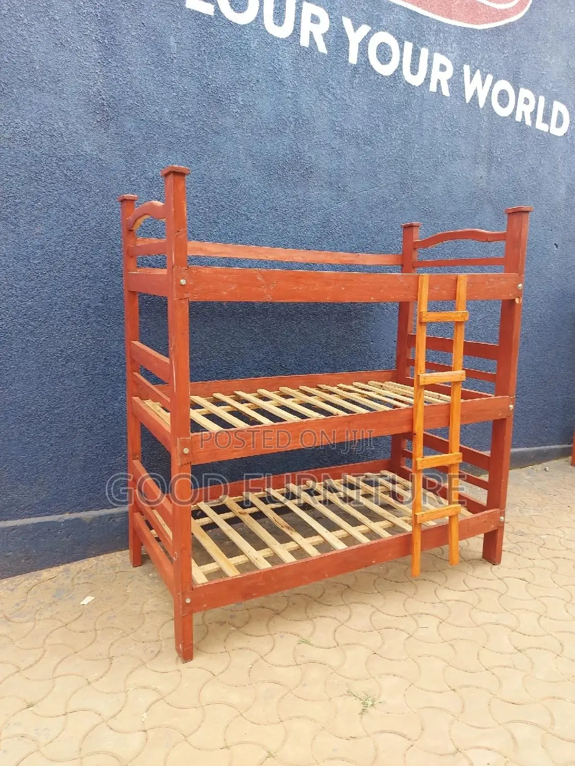 Triple Decker Bed ( Lovey Hardwood)