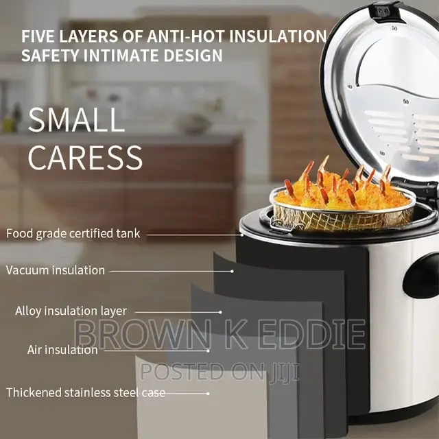 Electric Fryer Mini Fryer Household Small Round French Fries