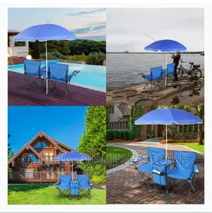 Portable Double Folding Picnic Chair With Umbrella