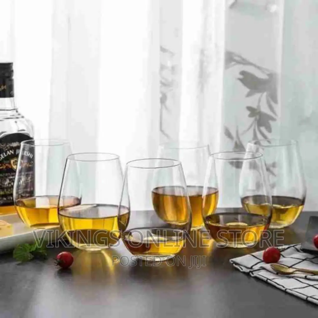 Set of 6 Oval Drinking Glasses - Clear