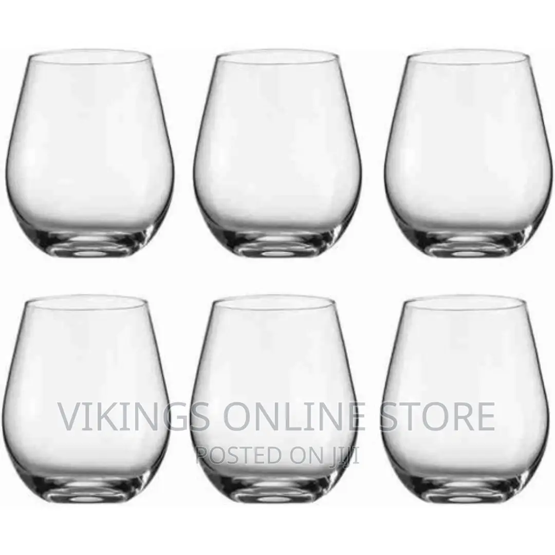 Set of 6 Oval Drinking Glasses - Clear