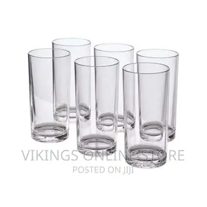 6 Pieces Short Glasses for Drinking Juice and Beer - Clear