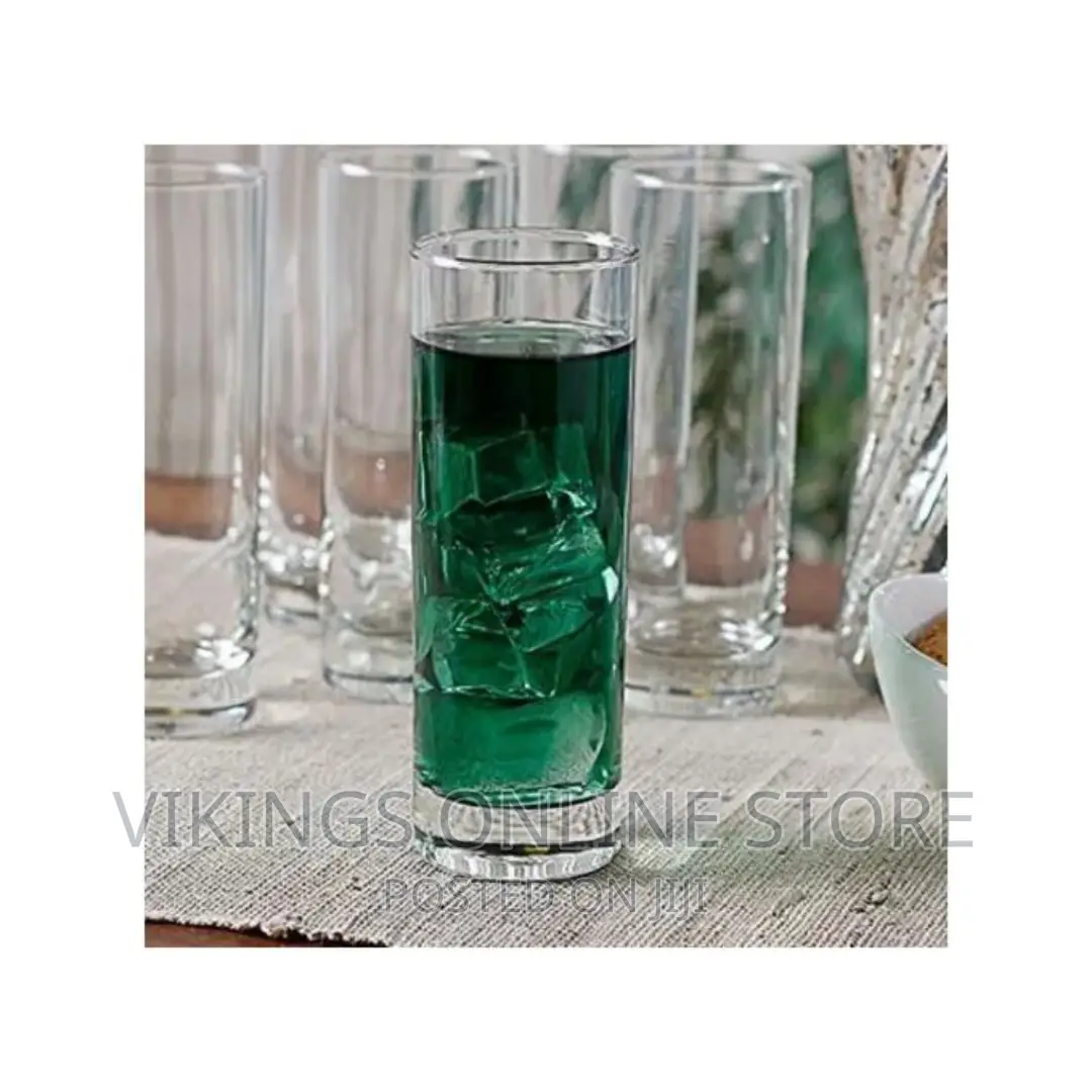 6 Pieces Short Glasses for Drinking Juice and Beer - Clear