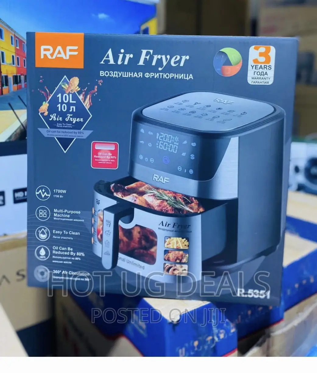 RAF 10L / 10 Liters Easy-to-Use Digital Air Fryer - Black