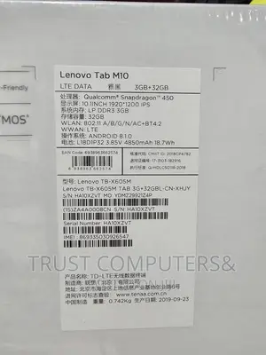New Lenovo Tab M10 32 GB Black