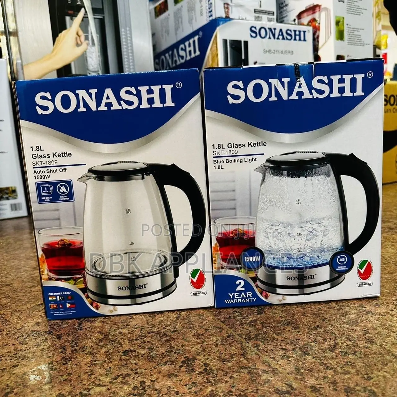 Sonashi 1.8L Glass Kettles