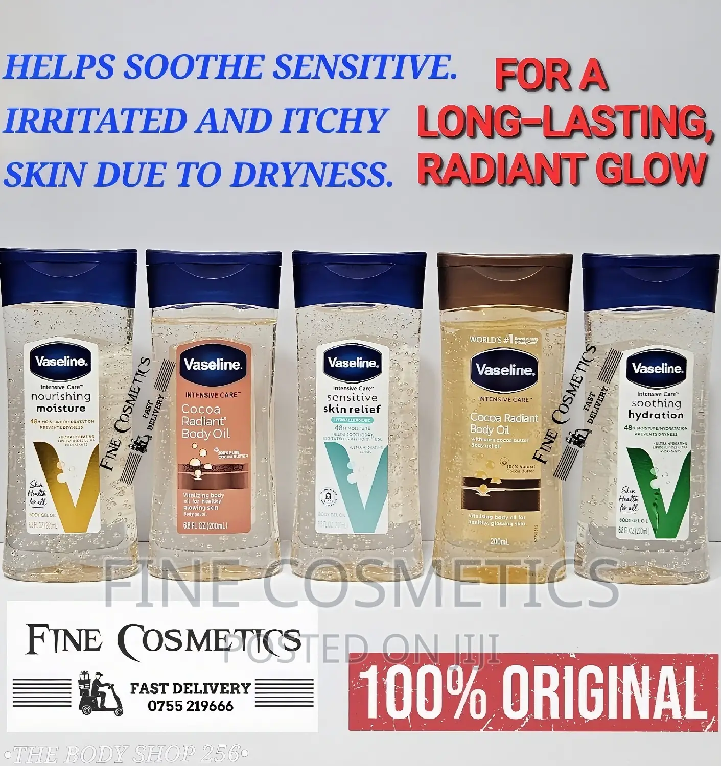 Original Vaseline Intensive Care Body Gel Oil Cocoa Radiant