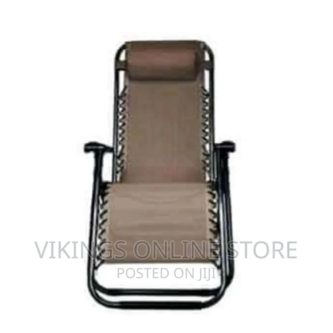 Zero Gravity Lounge Adjustable Metallic Chair Coffee Brown