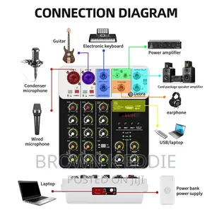 Audio Interface Mixing Console Bluetooth USB Record PC 48V