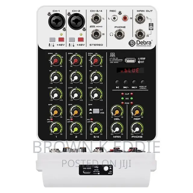 Audio Interface Mixing Console Bluetooth USB Record PC 48V