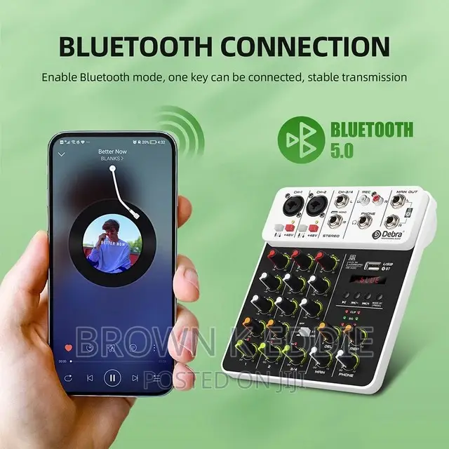 Audio Interface Mixing Console Bluetooth USB Record PC 48V