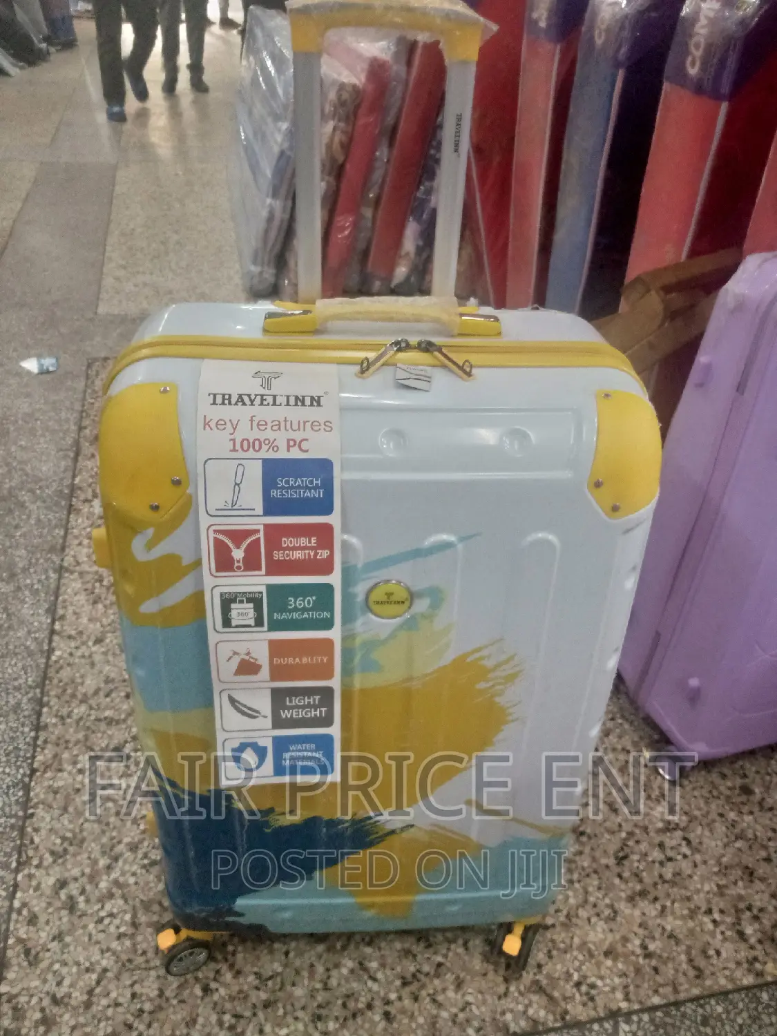 Original Plastic Suitcase by Goodpartner. Large ( Yellow)