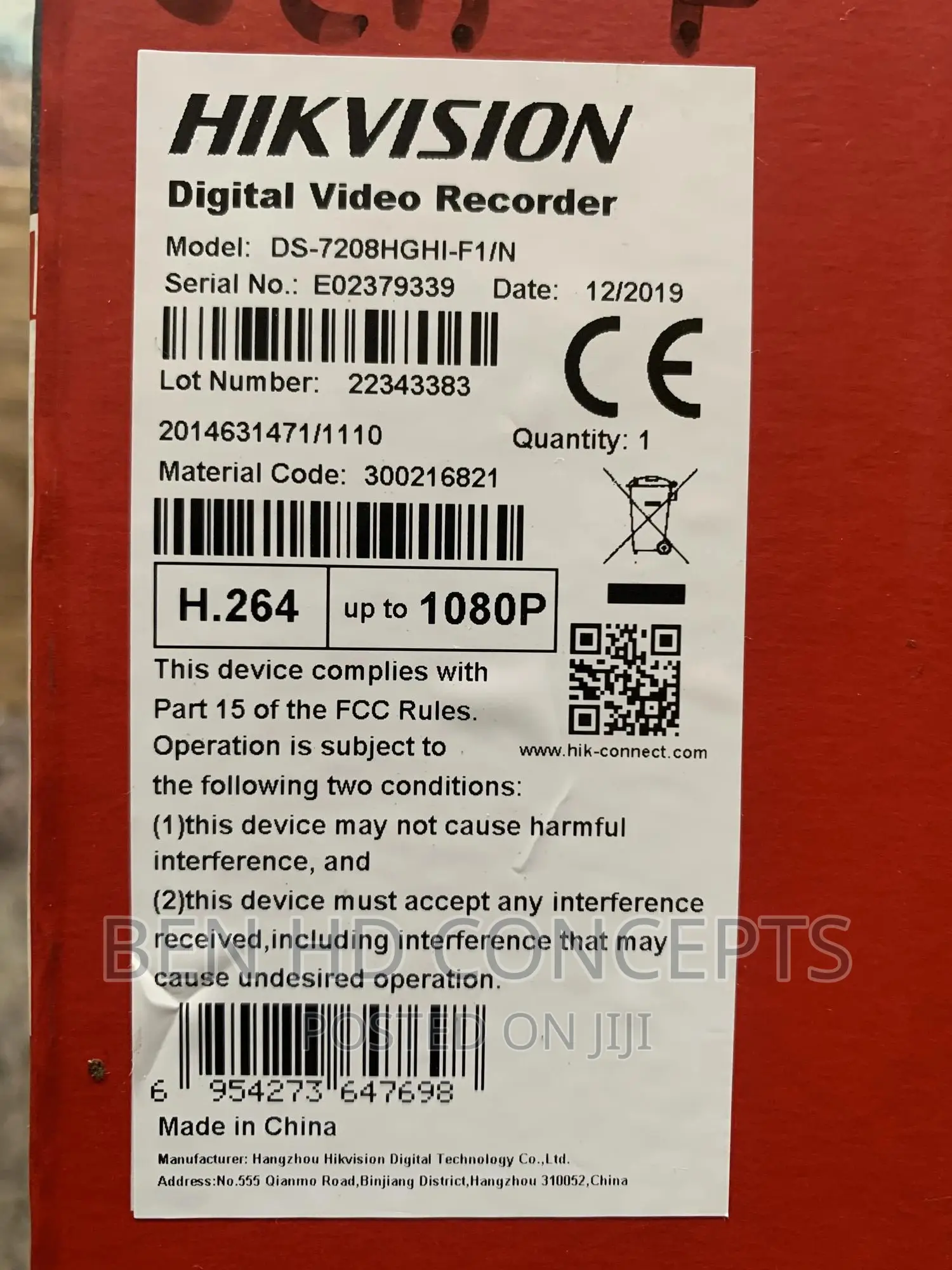 8 Channel DVR Hikvision