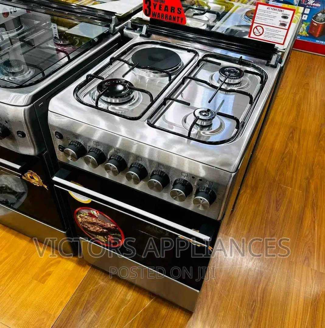 Blueflame Cooker 3gas 1electric 50x60cm Silver