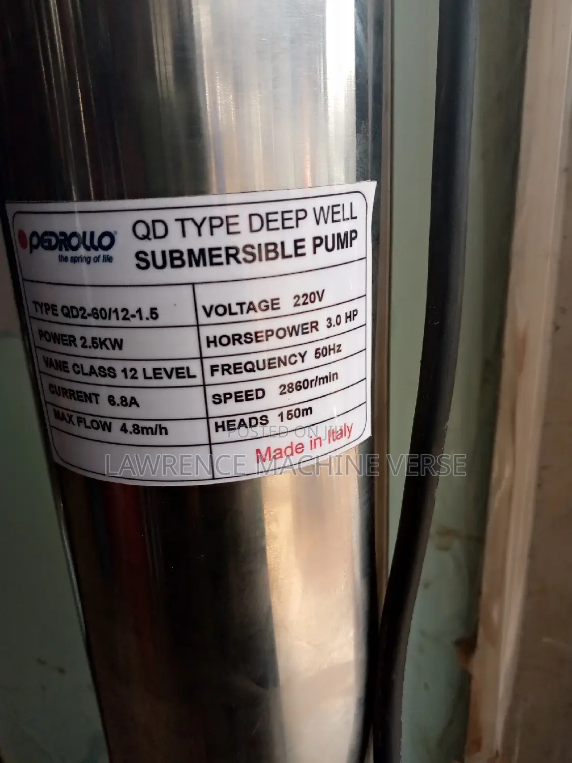Pedrollo Water Pump 100,120,150m