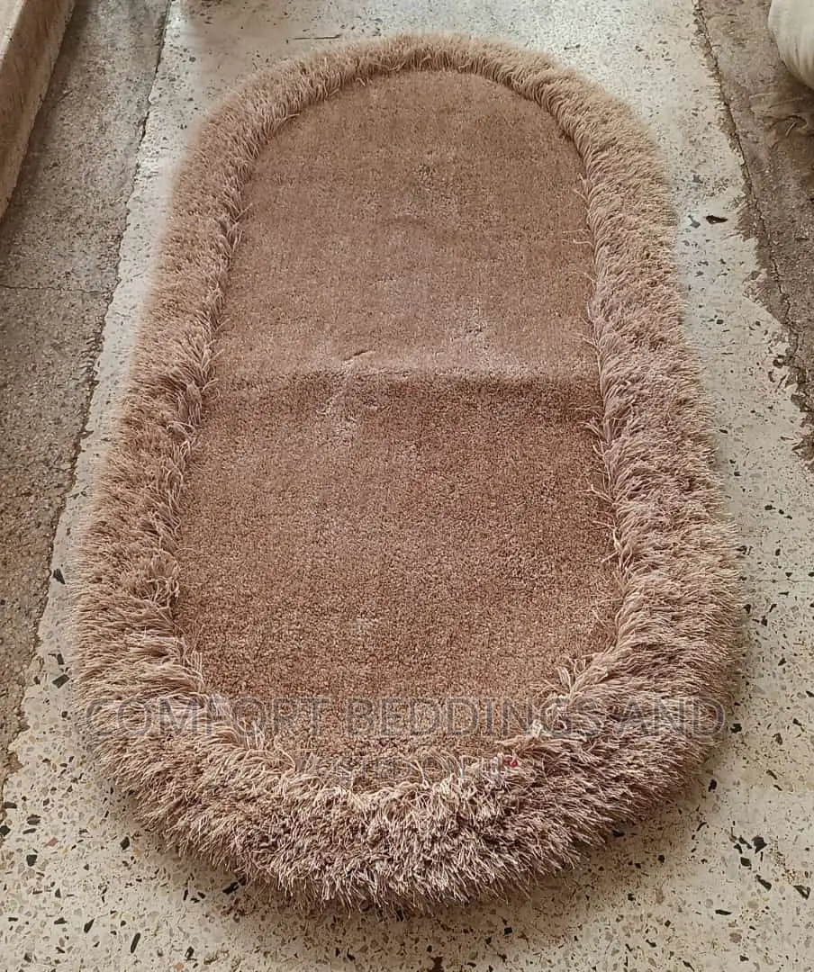 Oval Door Mat / Bedside Rug Brown