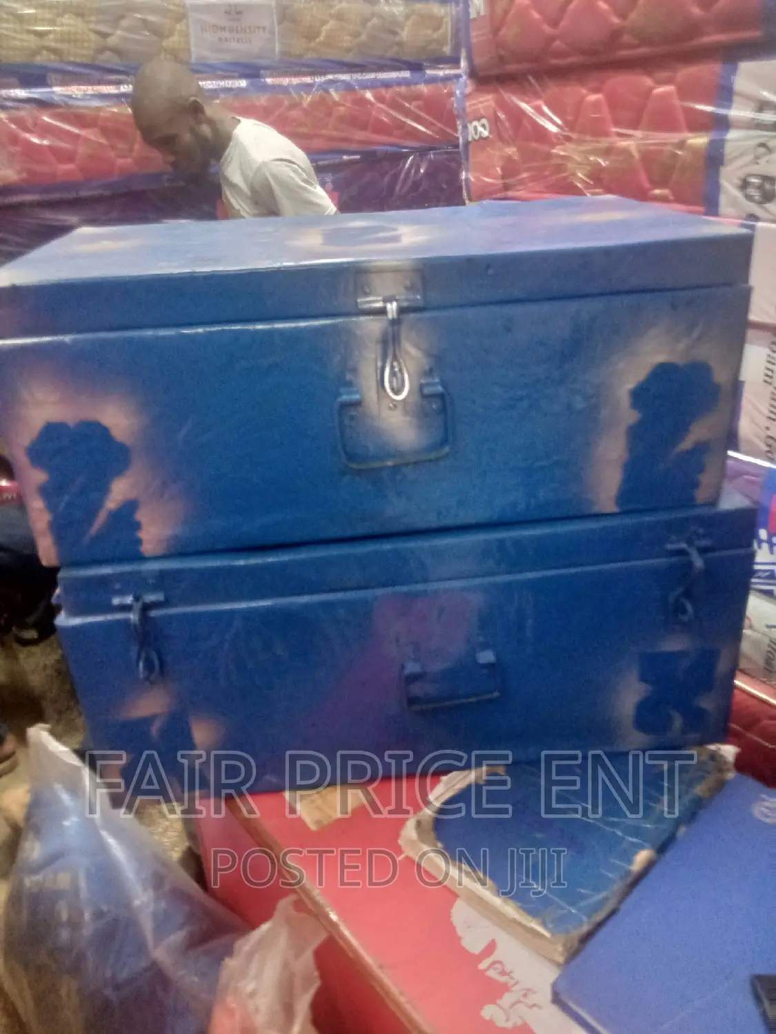 Mettallic Cases.Large.Double Handles.( Blue)
