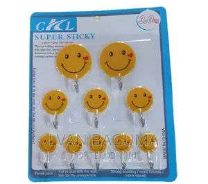 Emojis Wall Adhesive Sticky Hooks - 9 /10 in a Pack