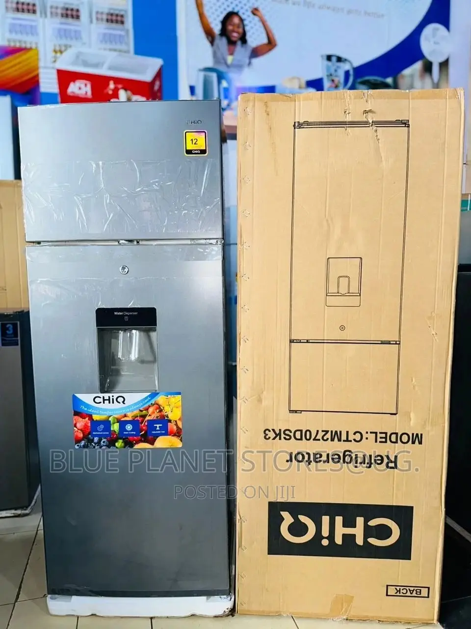 CHIQ 270L Double Door Fridge With a Dispenser \\ CTM270DSK3