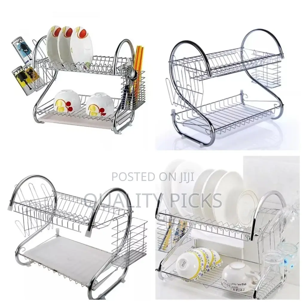 2 Layer Stainless Dish Rack Organizer