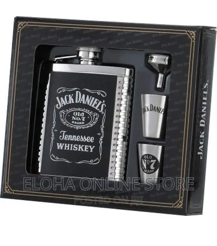Jack Daniels Whiskey Hip Flask Set