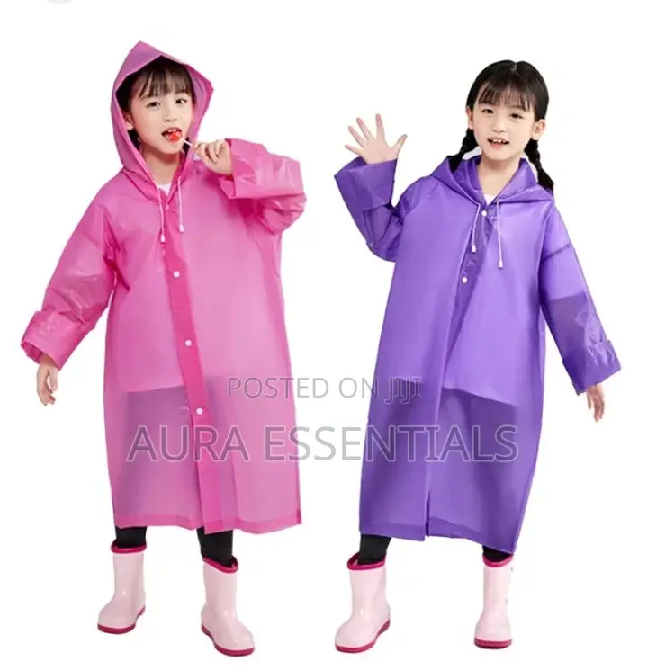 Transparent Kids Hooded Raincoat