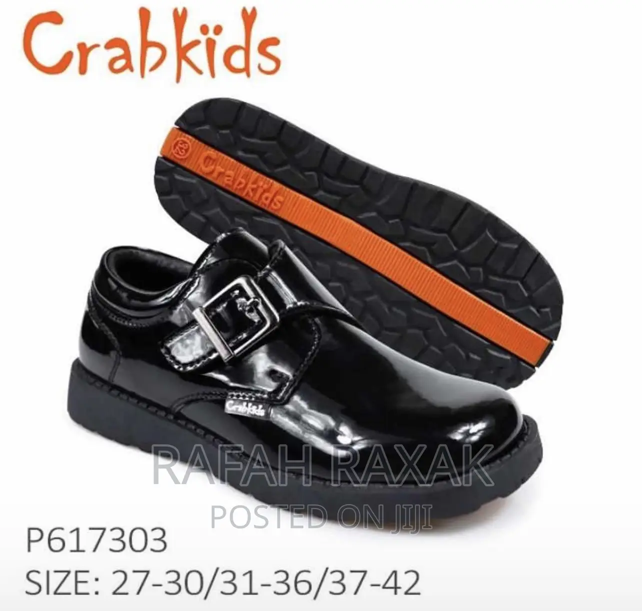 Original Crab Kids Non Polish Black Go Back to School Shoes