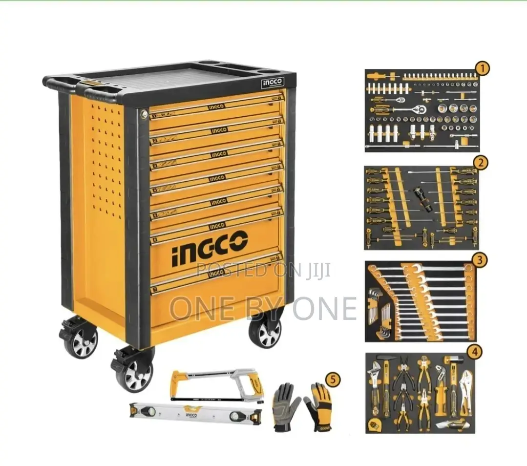 Ingco Roller Hand Tool Set Drawer With 162 PCS