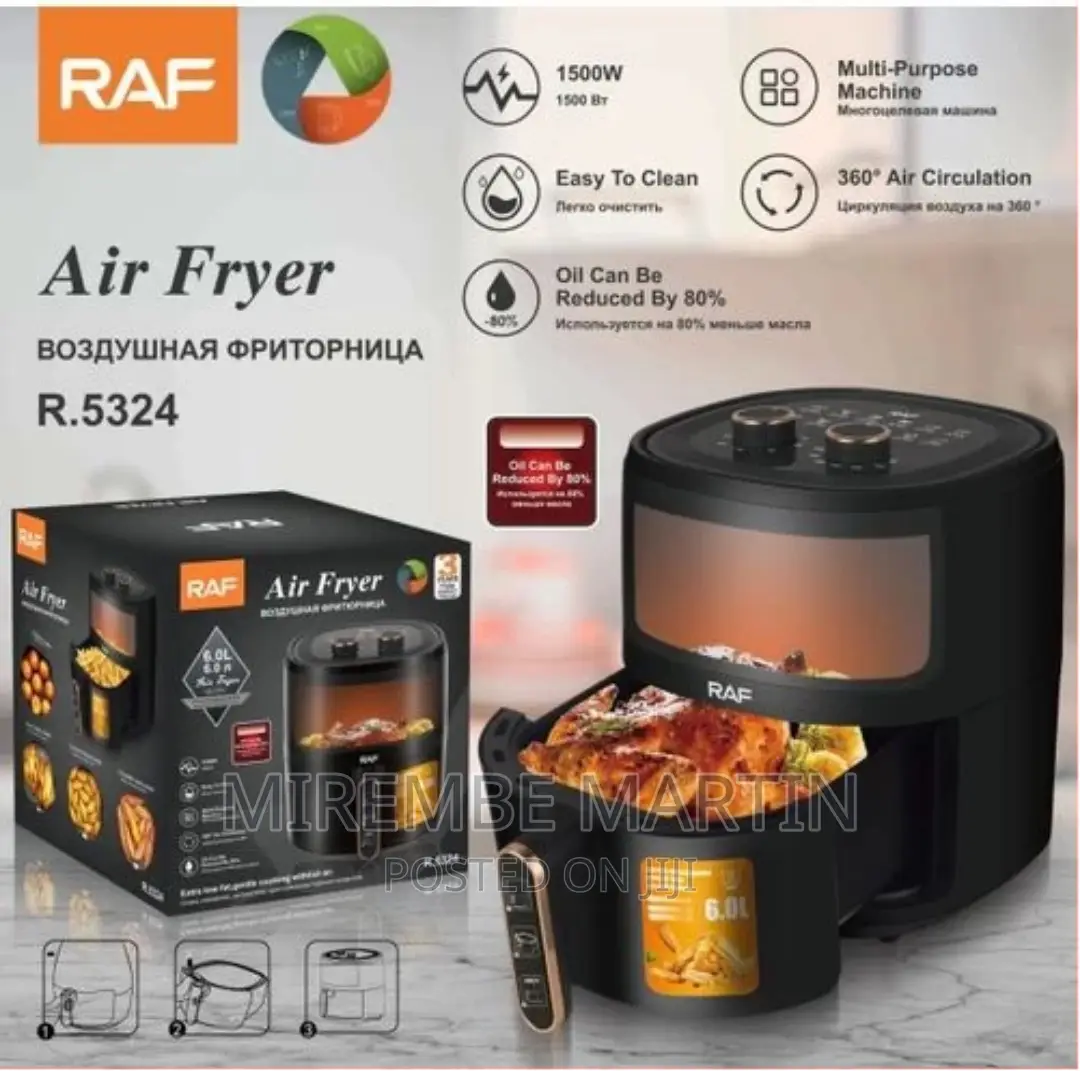 RAF 6 Litres Healthy Oil Free Air Fryer – R.5324 – Black