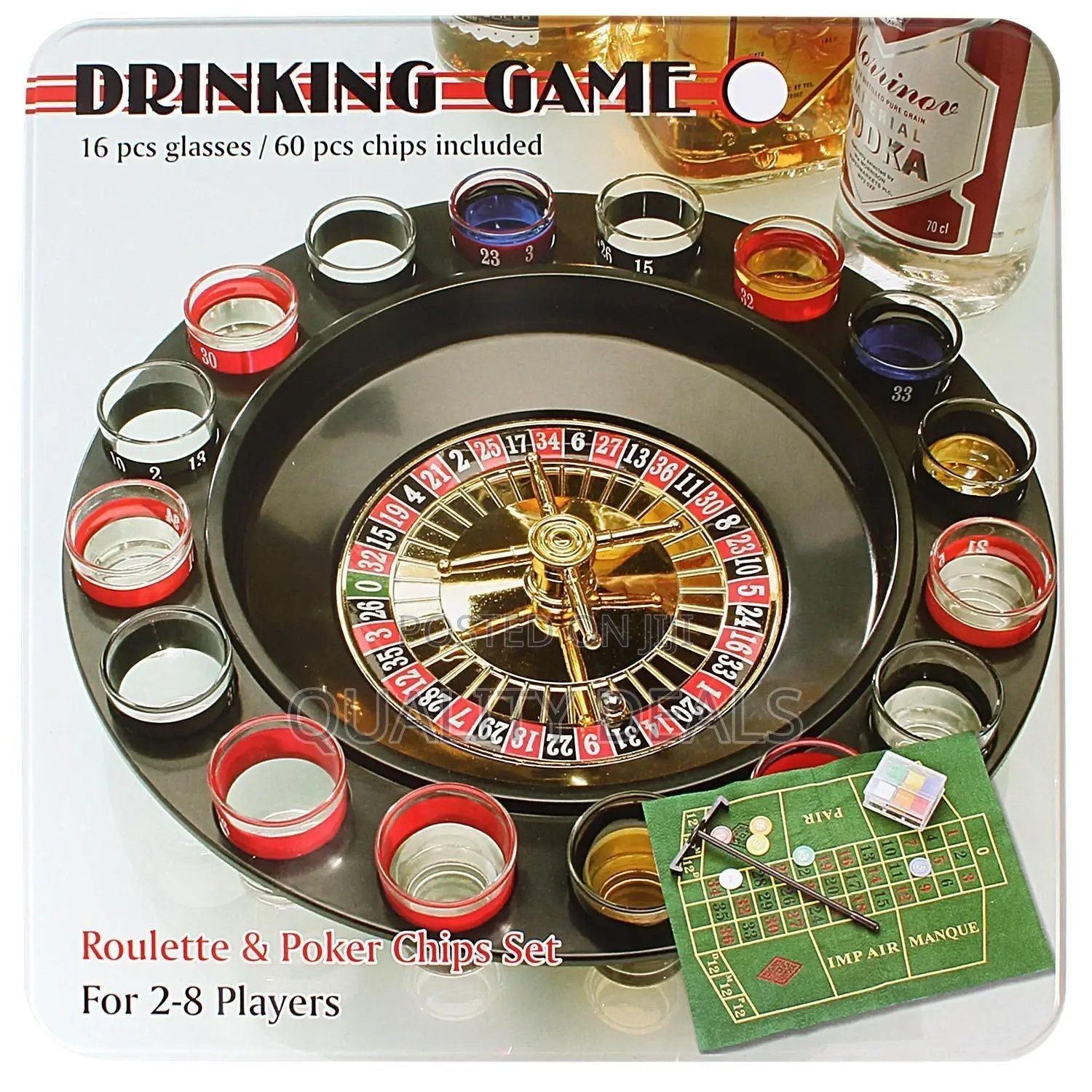 16 Shot Glass Drinking Roulette Game