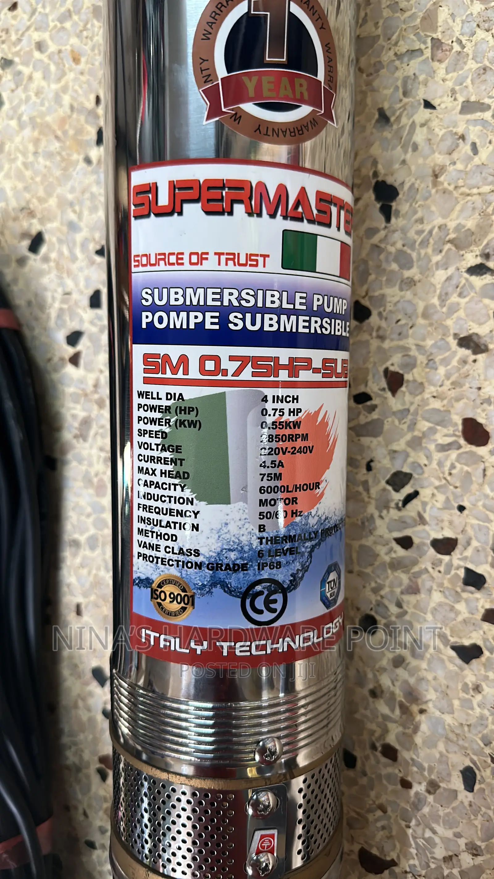 75mtrs Submersible Water Pump