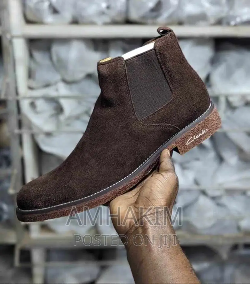 Classic Clarks Suede Boots in Stock
