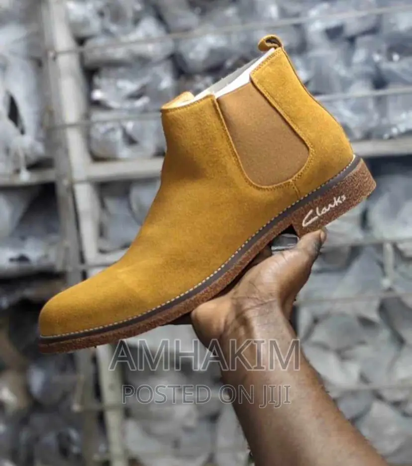 Classic Clarks Suede Boots in Stock