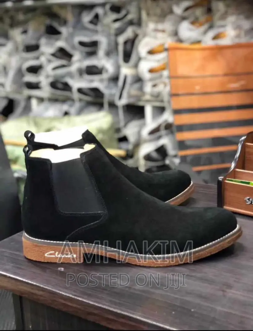 Classic Clarks Suede Boots in Stock