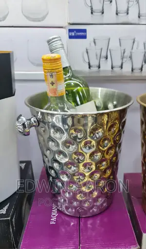 Silver Stainless Steel Ice Bucket Bowl - 5L