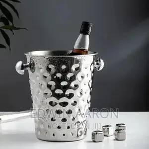 Silver Stainless Steel Ice Bucket Bowl - 5L