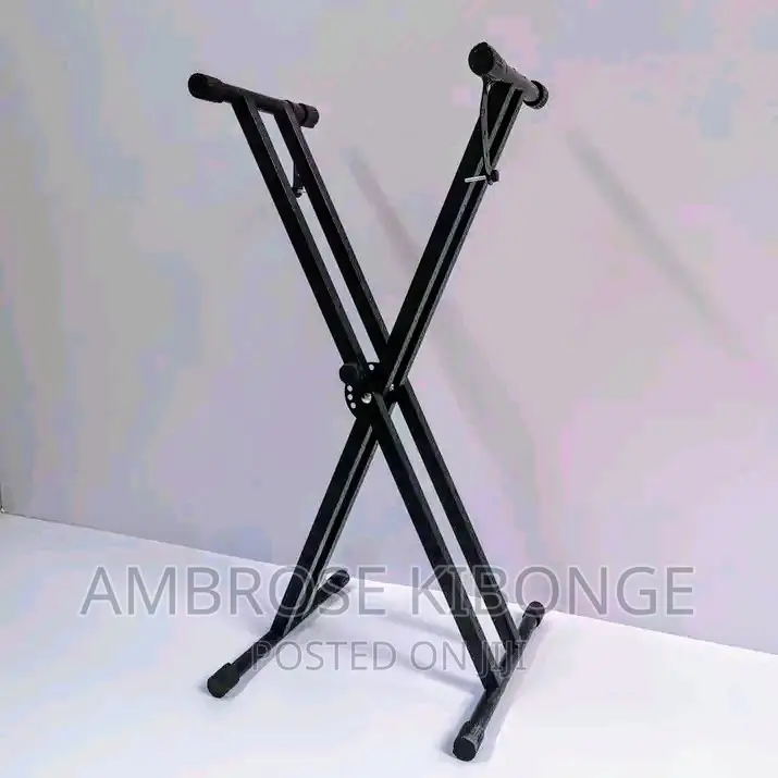 Solid Metallic Adjustable Double Bar Heavy Duty Piano Stand.