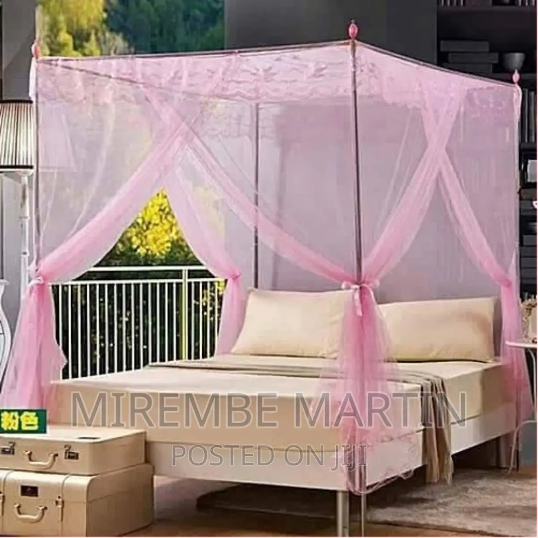Steel Flat Topped Luxury Mosquito Net With Stands –
