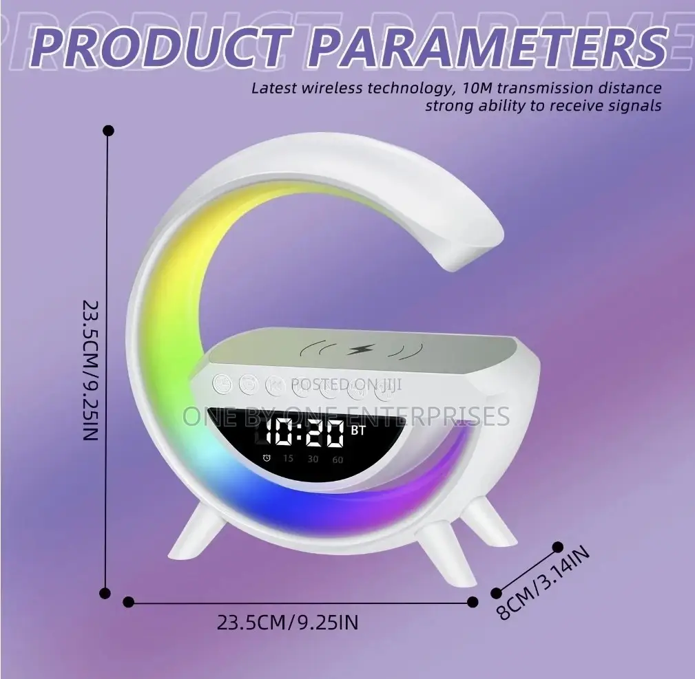 Bluetooth Beside Speaker With Wireless Charger Night Lamp