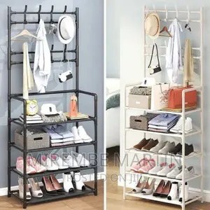 Multi-Functional Hat Coat Stand With 5 Tier Shoe Rack