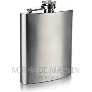 24oz Stainless Steel Hip Flask Bottle -silver