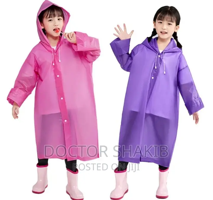 Transparent Kids Hooded Raincoat