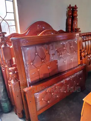 Leather Bed / 5by6 Bed / Wooden Bed/ Furniture/ Luxury Bed