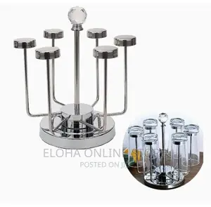 Rotating Stainless Steel Glass Holder Rack