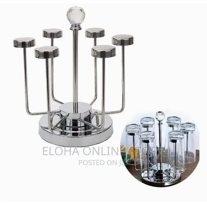 Rotating Stainless Steel Glass Holder Rack