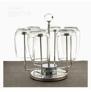 Rotating Stainless Steel Glass Holder Rack