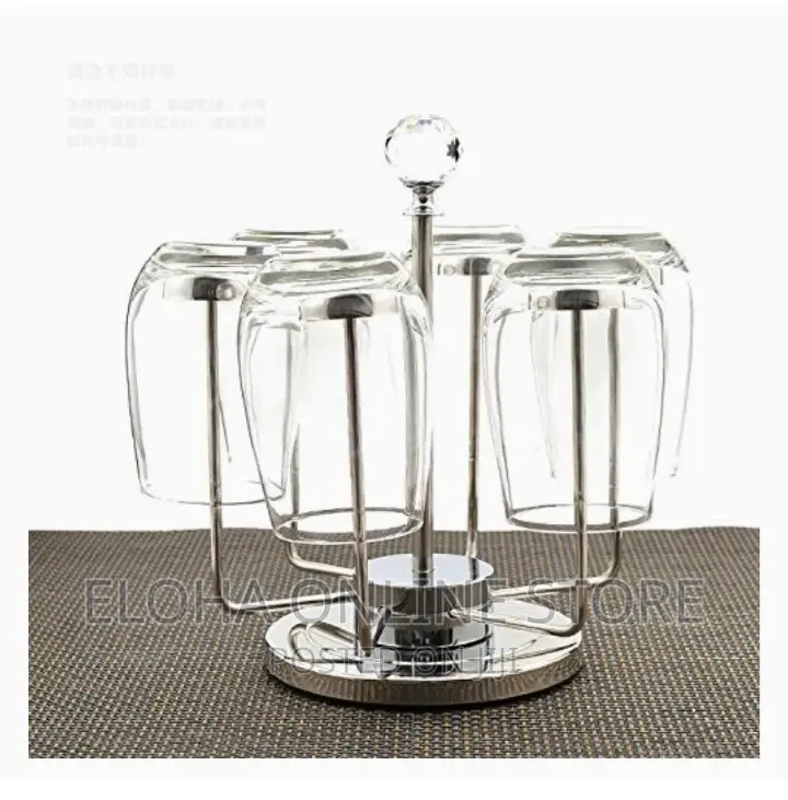 Rotating Stainless Steel Glass Holder Rack